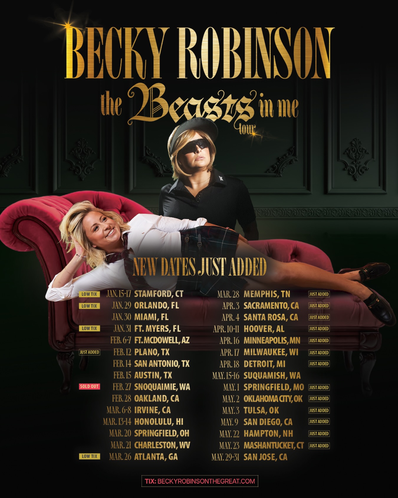Becky Robinson The Beasts In Me Tour Poster 2026